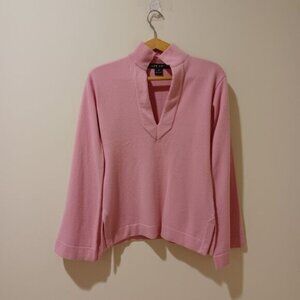 Ralph Lauren Black Label Women’s Cashmere Knit V Neck Flare Sleeve Sweater S